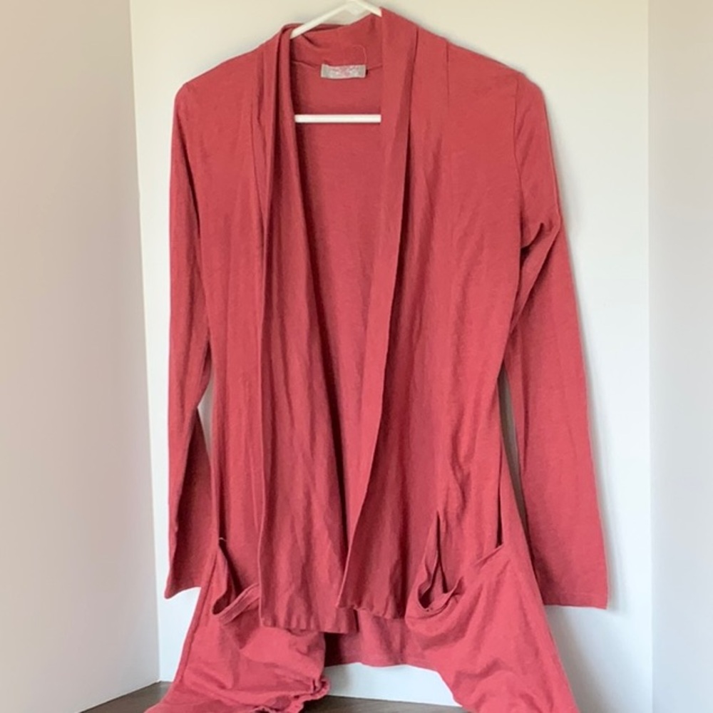 Rust colored Red Cardigan style top.